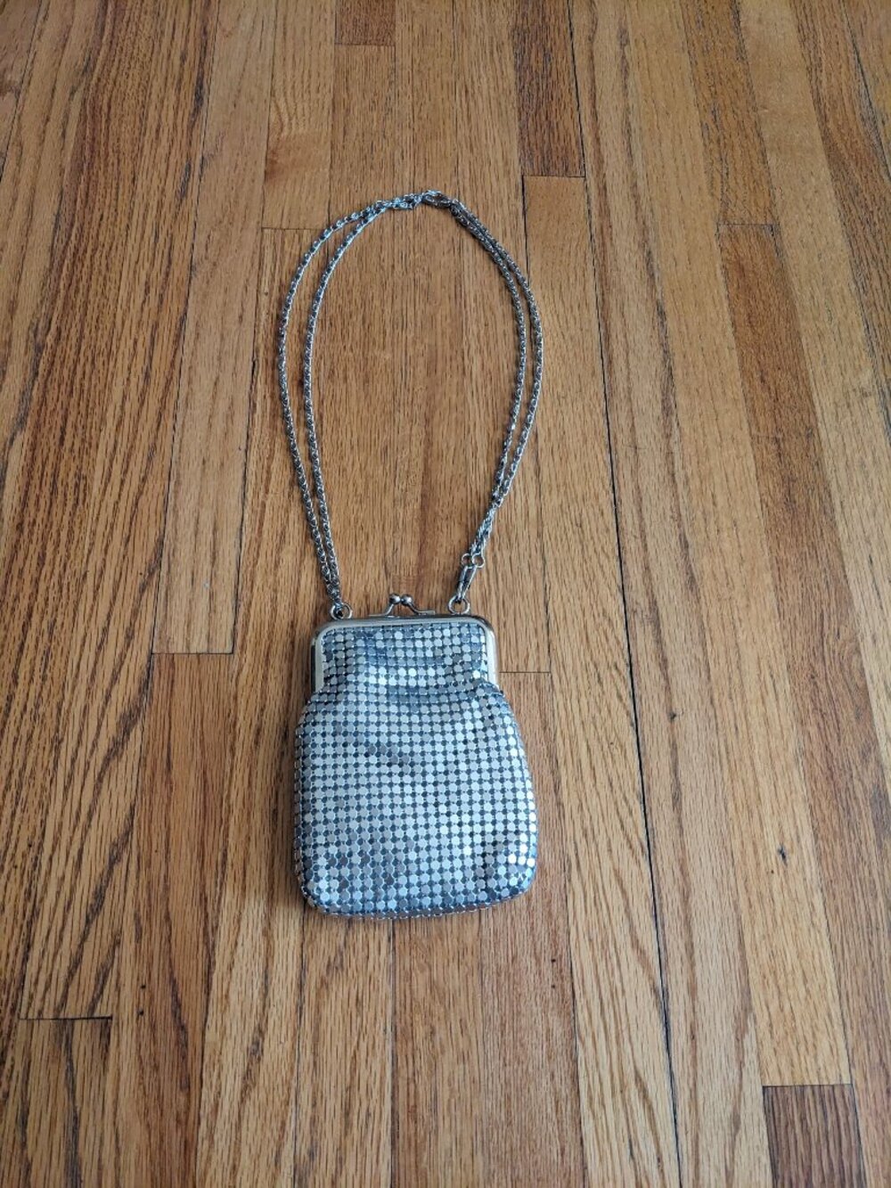 Teria Yabar Silver Metal Mesh Clutch
